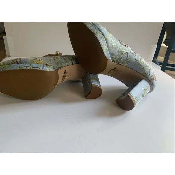 Sarah Flint X Gracie Perfect Mary Jane Platform 85 Pump Jacquard Tropics 39(8.5) - Picture 12 of 16